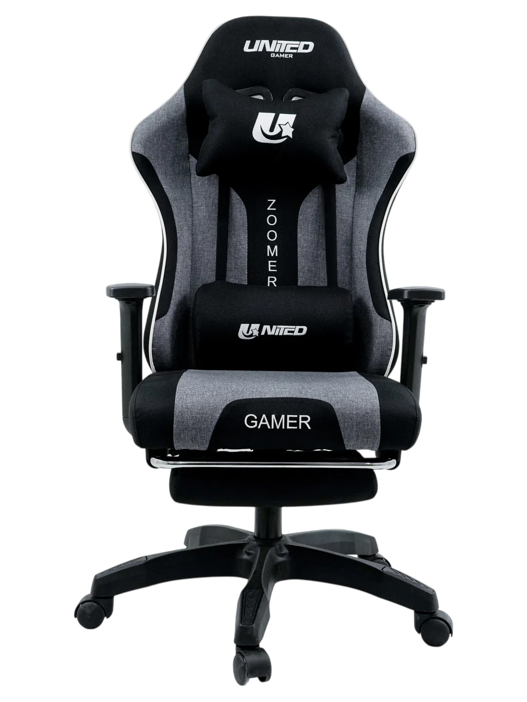 UNITED GAMER ZOOMER — Серо-чёрный, ткань · подставка для ног